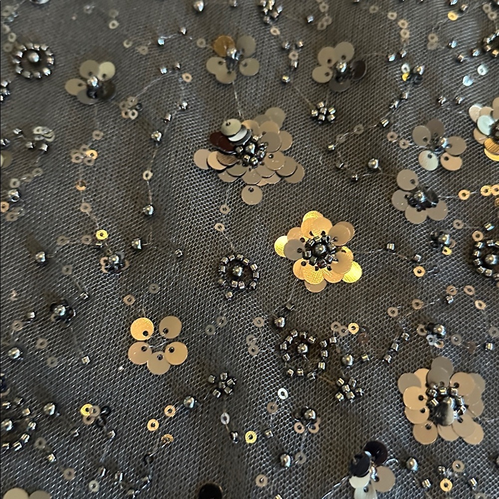 NVLT | Black Sequined Short Sleeve Sweater Vest – Anthropologie, Size S - Picture 3 of 8